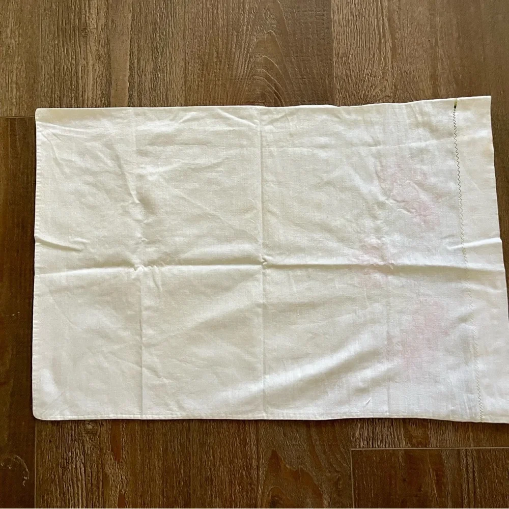Floral Embroidered White Pillow case 19/26 inches